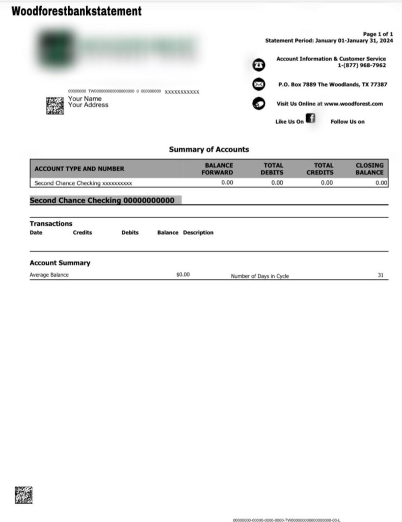 Woodforest Bank Statement Generator