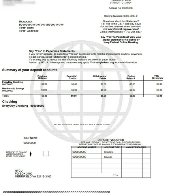 Navy Federal Bank Statement Generator