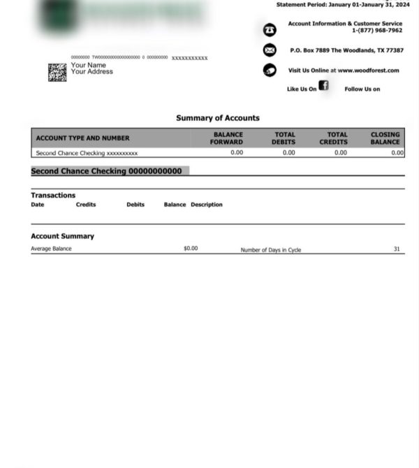 Woodforest Bank Statement Generator