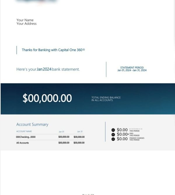 Capital One Bank Statement Generator